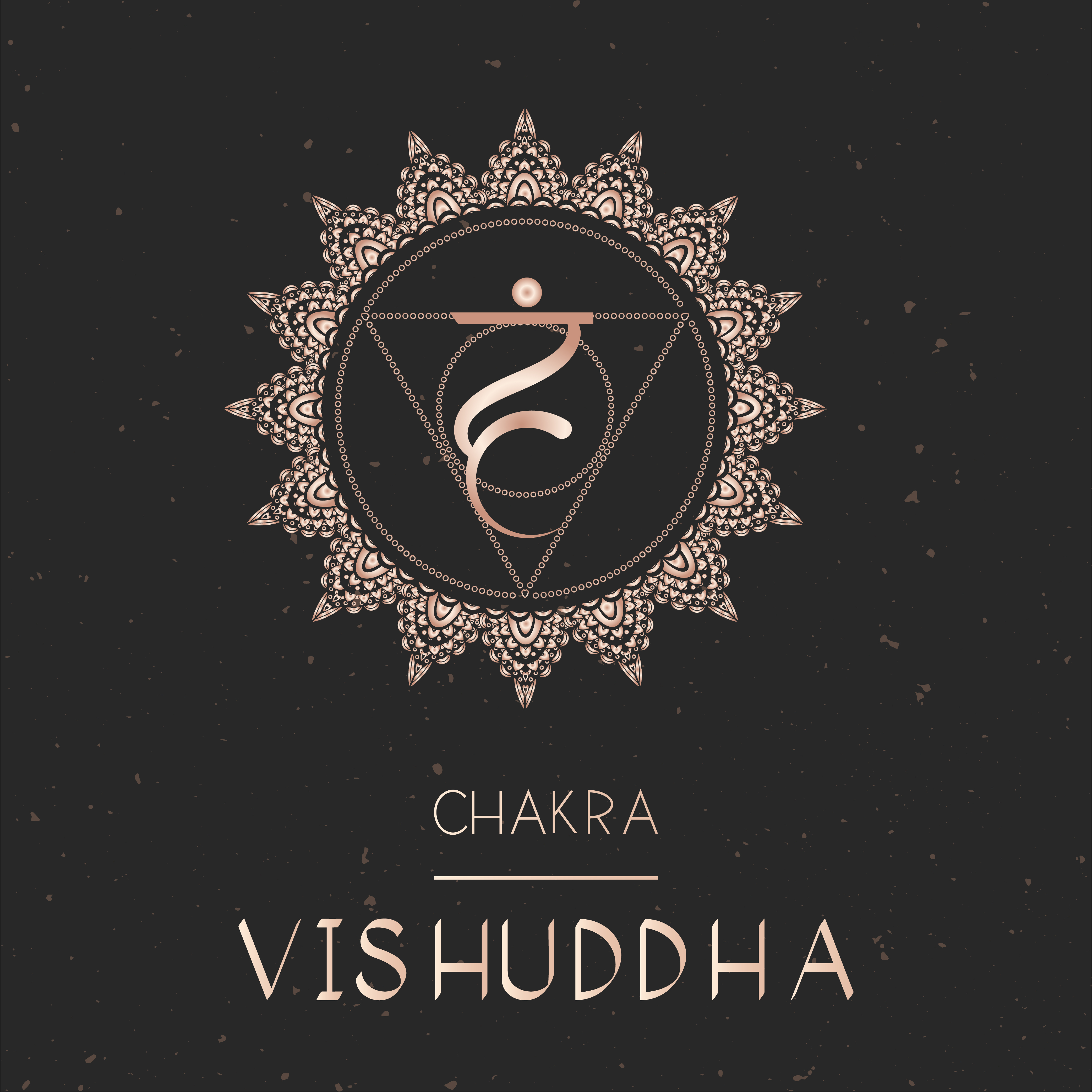 Vector,Illustration,With,Gold,Symbol,Chakra,Vishuddha,On,Dark,Background