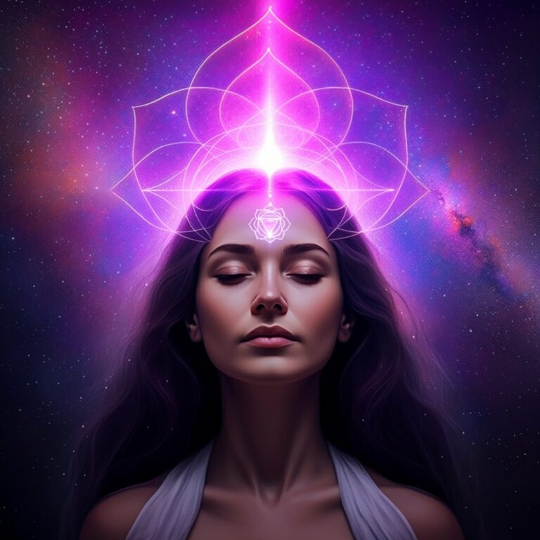 Draw,A,Lady's,Crown,Chakra,Light,Connecting,To,The,Universe